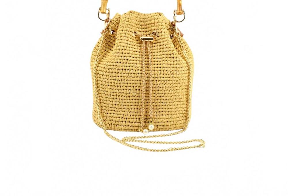 NEW NIKKI BEACH women's valencia straw bucket bag in natural